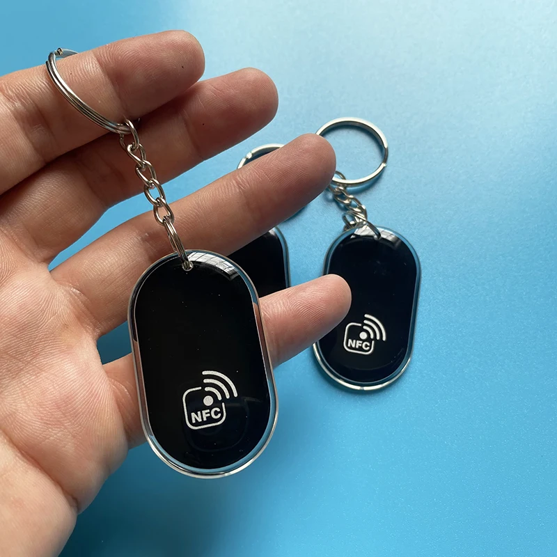 Imagem -04 - Nfc Expoy Tap Keychains Token Rfid para Compartilhamento de Mídia Social 144bytes Chave Tag Iso14443a 1356 Mhz Chip Nfc213 Pcs