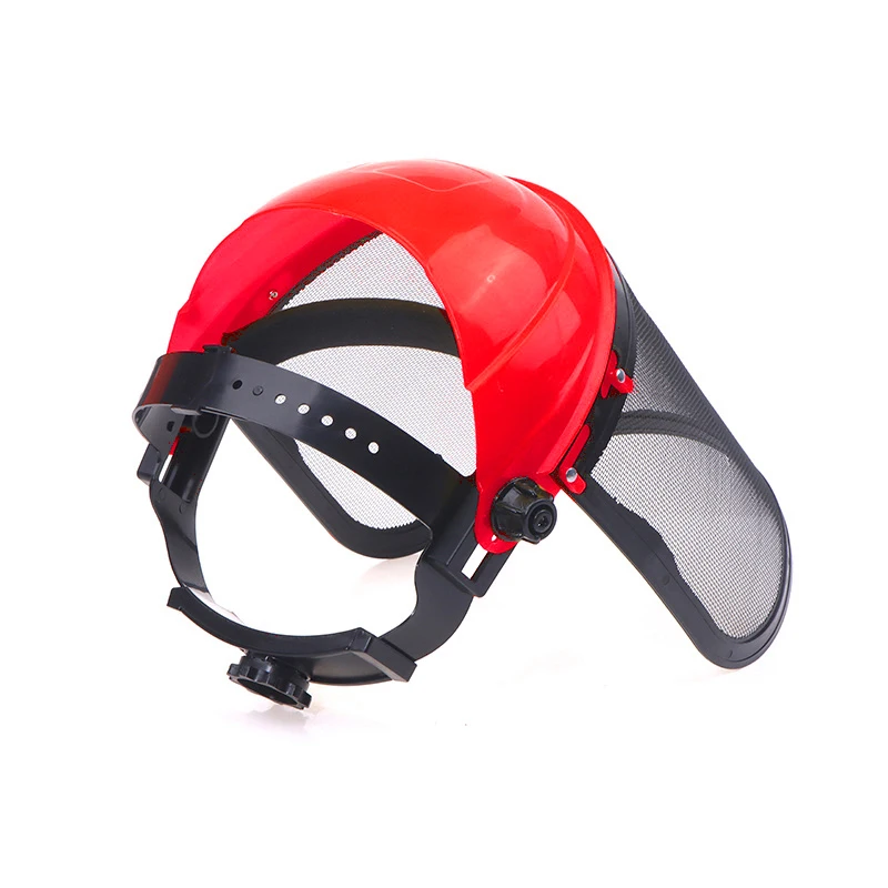 1PC Breathable Grass Trimmer Safety Helmet Hat With Full Face Mesh Protective Mask For Logging Brush Cutter Forestry Protection