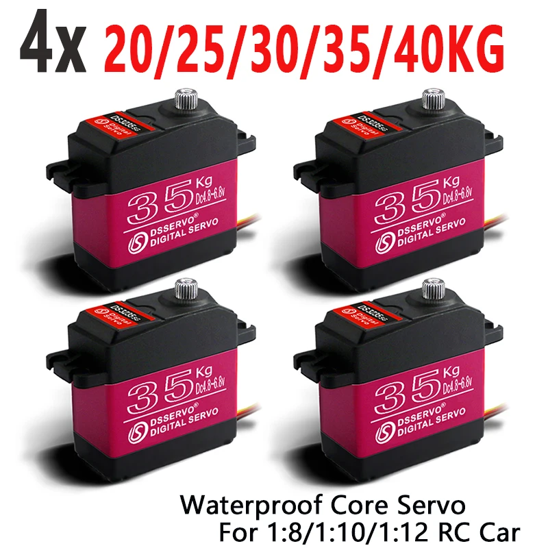 4X Waterproof Servo 20Kg 25Kg 30Kg 35Kg 40Kg High Speed servo Pro Metal Gear Digital Servo Baja Servo For 1/8 1/10 Scale RC Cars