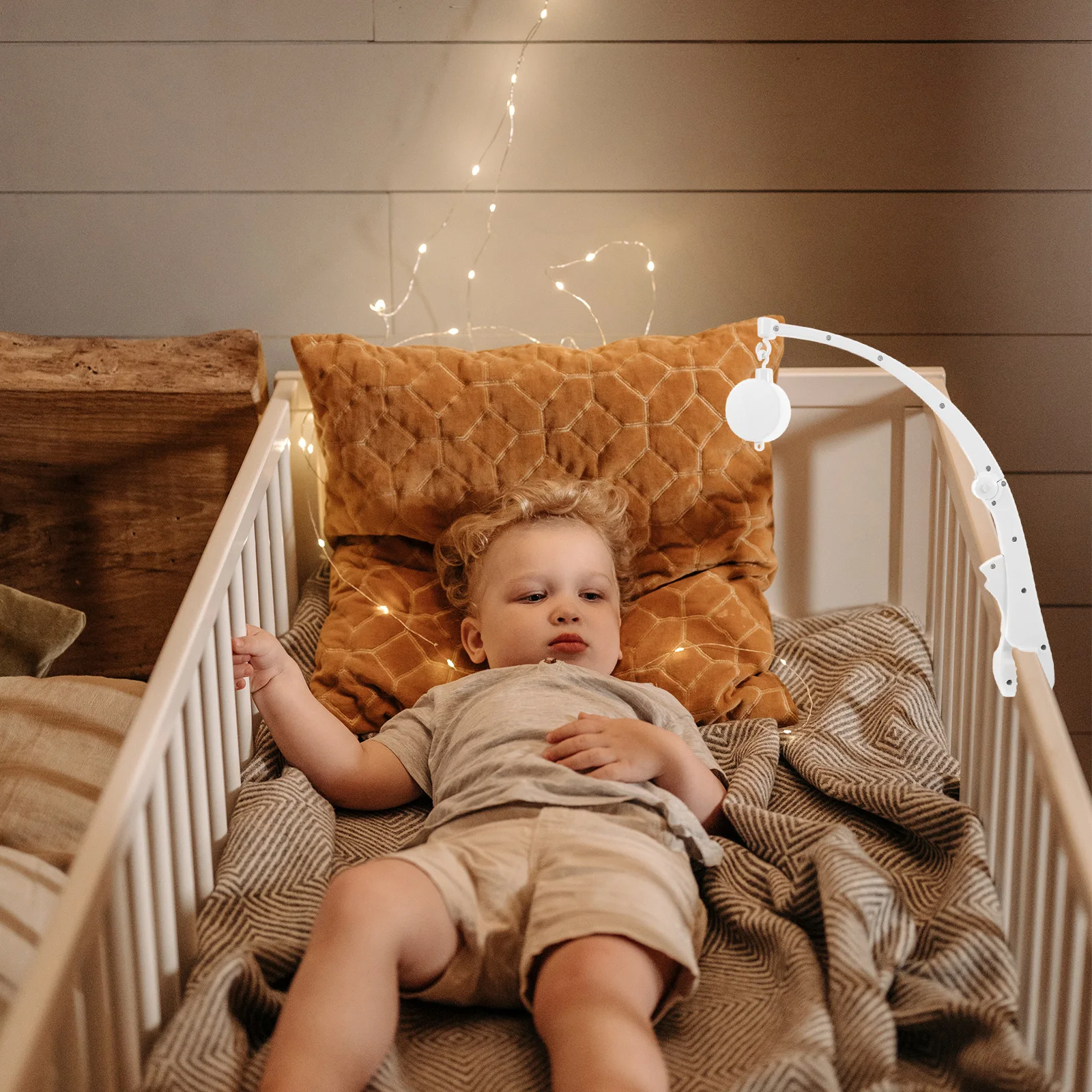 

Multifunctional Crib Mobile Arm 360 Degree Rotating Foldable Stand Adjustable Height Baby Bed Bell Holder Nursery Decor Boho
