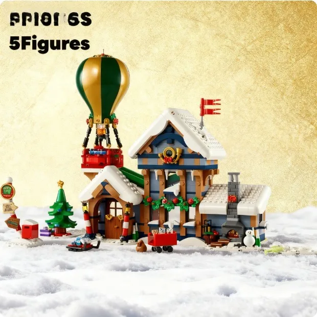 NEW FIT 10339 Santa's Post Office Building Blocks Assembly Winter Architecture Model Bricks Toy For Adult Kids Christmas Gifts