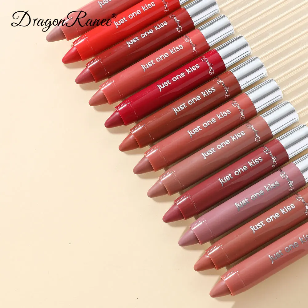 12-color moisturizing lipstick crayon lipstick nude bean paste lipstick pen lip liner lipstick pen solid lip gloss