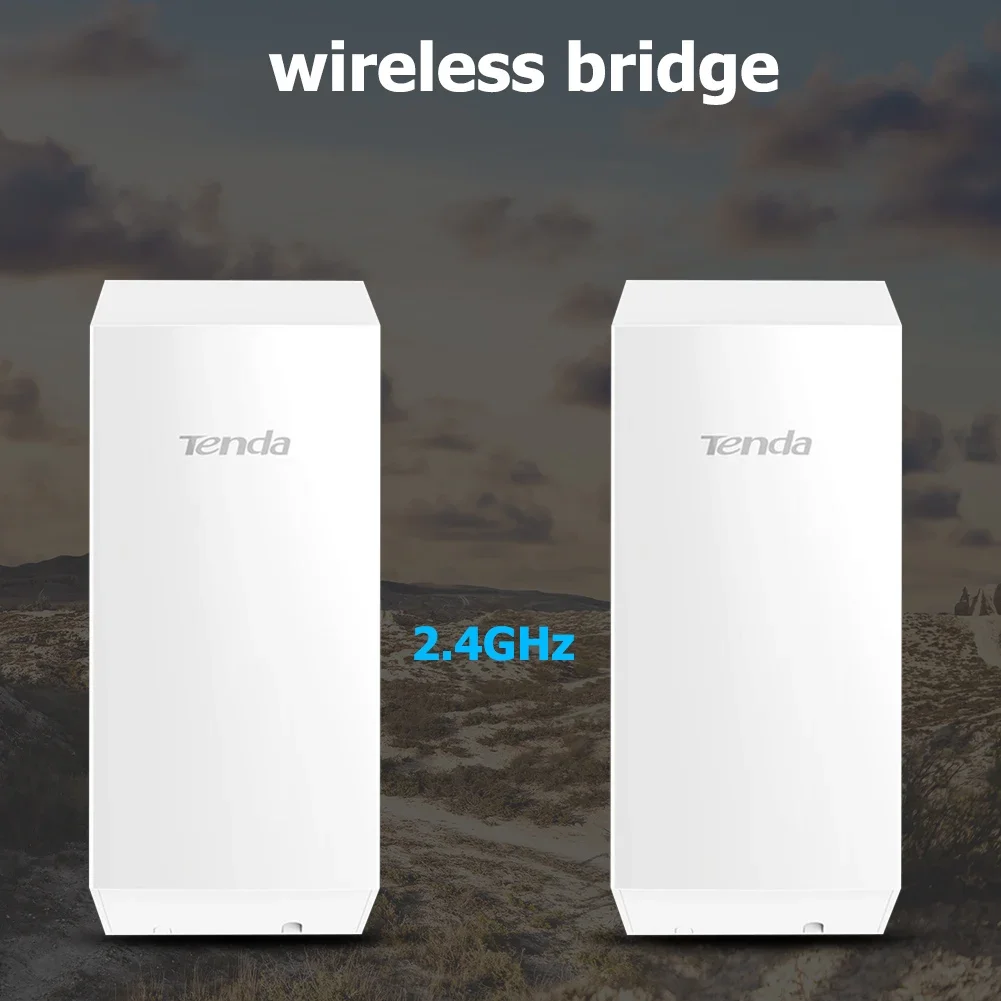 Tenda O1 2.4GHz  Bridge Outdoor CPE 300Mbps Wireless Range Point To Point  Outdoor Access Point Hotspot Wifi Extender Long Range