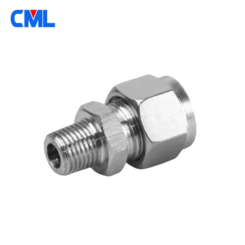 304 الفولاذ المقاوم للصدأ مزدوج الطويق ضغط موصل 6 8 10 12 مللي متر أنبوب OD إلى M8 M10 M12 M14 M16 M20 M8*1.0 M10*1.0 M12*1.0 M12*1.5 M14*1.5 M16*1.5 M20*1.5 متري ذكر الموضوع محول #6