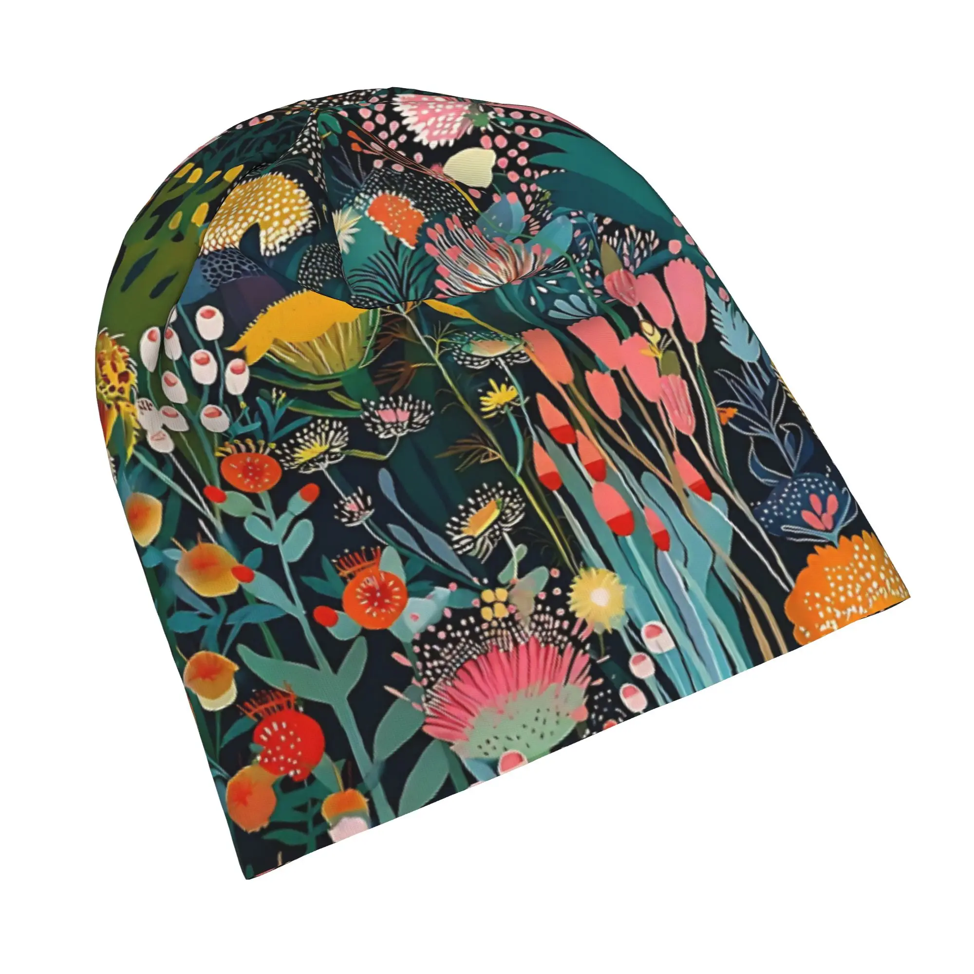 Yayoi Kusama Flower Field Art Skullies Beanies Hat  Vintage Men Women Outdoor Cap Warm Thermal Elastic Bonnet Hats