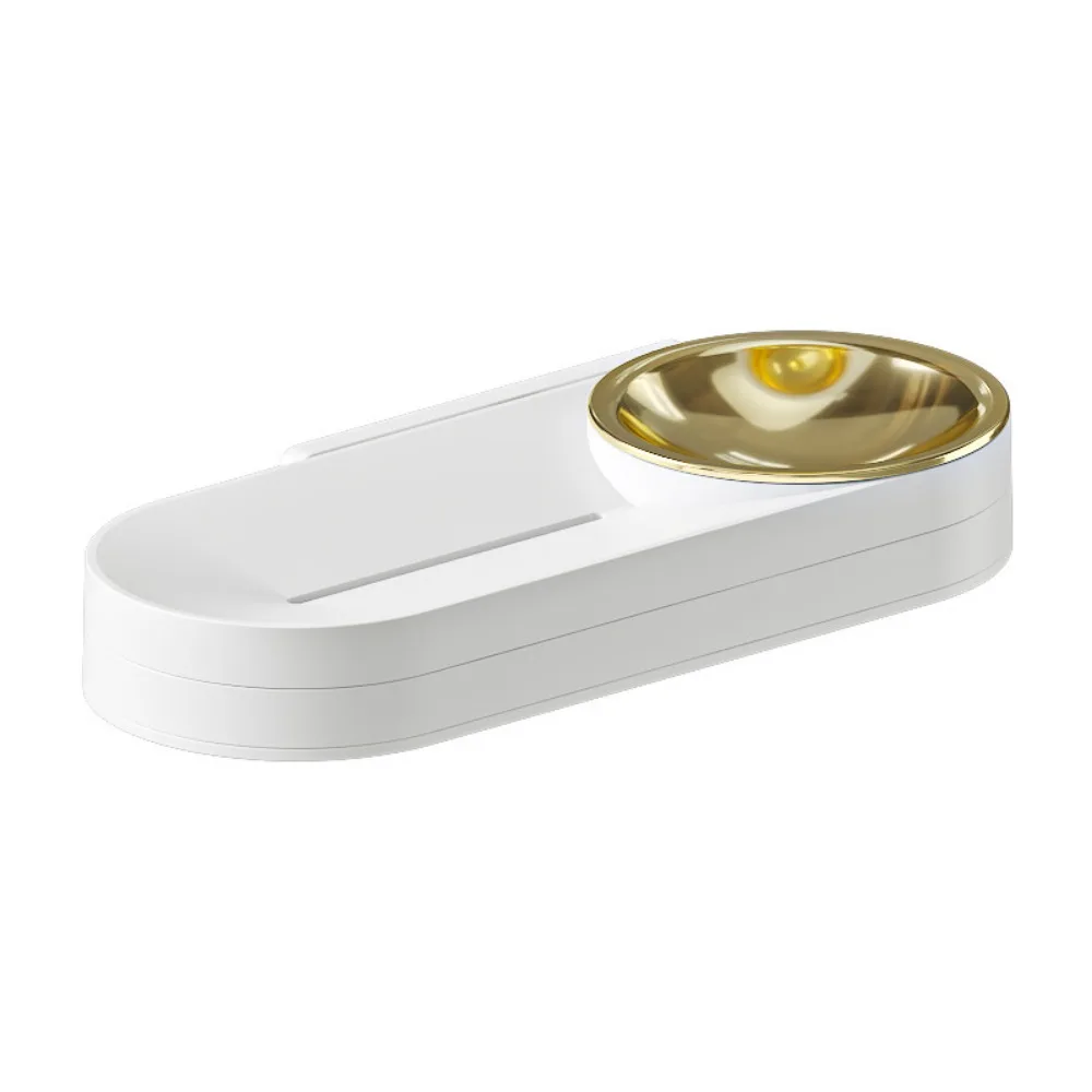 

Multifunctional Plastic Rotating Soap Box Space Saving with Hooks Cell Phone Holder Wall-Mounted Jewelry Storage Rack Vanity