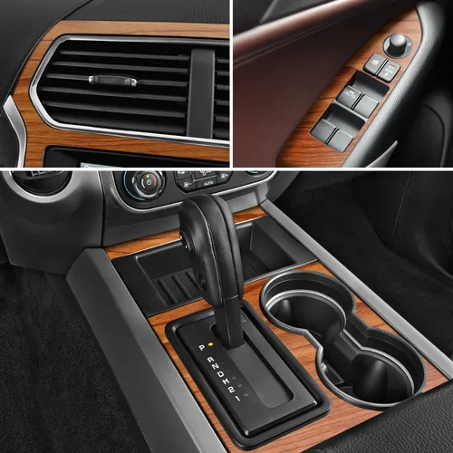 Imagen 2 del producto Pegatinas de grano de madera para decoración de carrocería, película texturizada DIY, accesorio Interior de coche, envoltura de calcomanías de PVC, 10x100cm