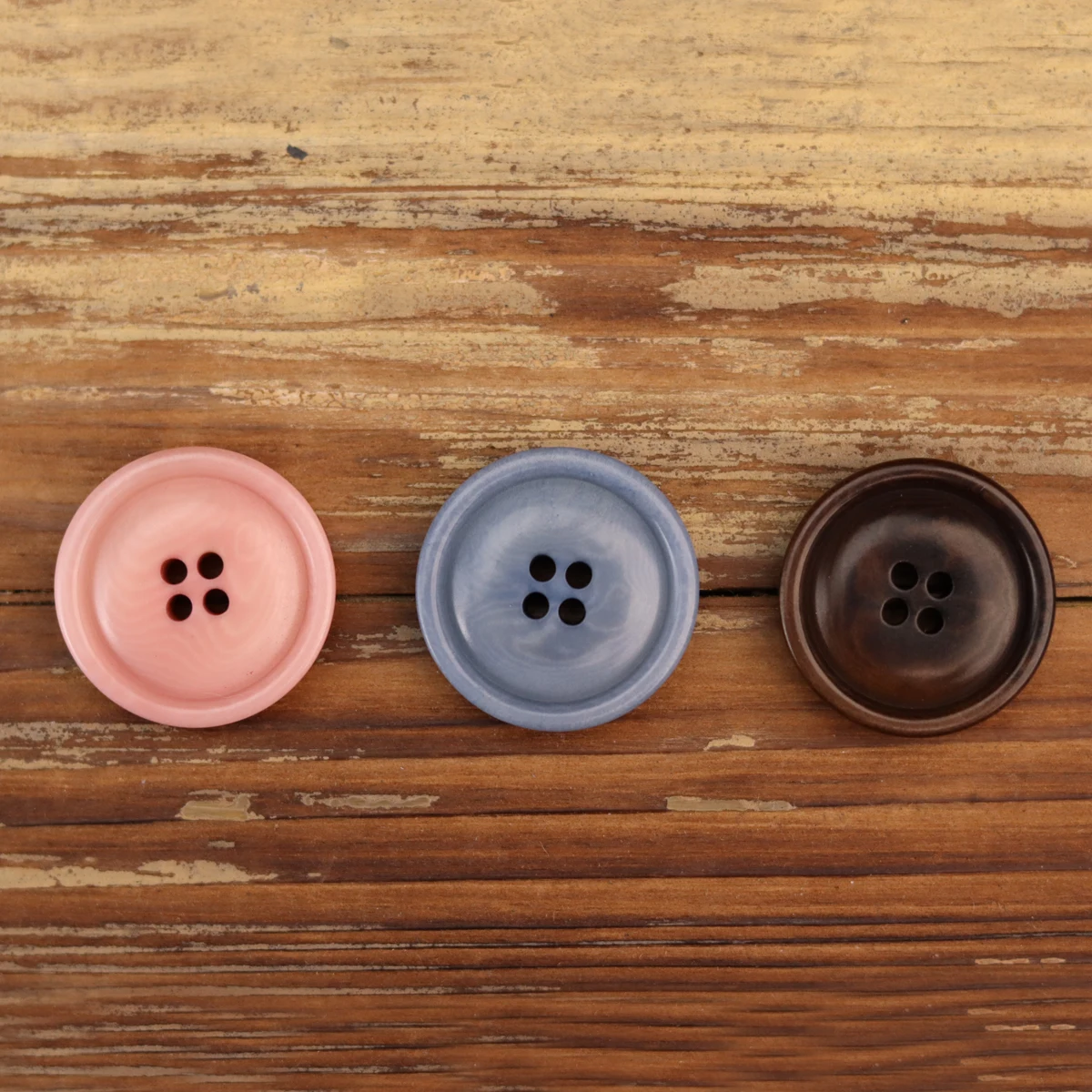 6pcs Pinky Coat Buttons For Clothing Natural Corozo Colorful Sewing Accessories Dark Brown Sky Blue Knitting Supplies