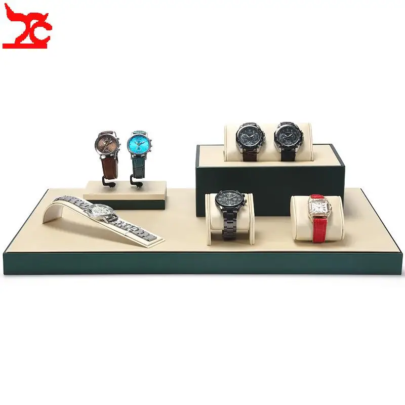 

Pu Leather Luxury Watch Display Stands Jewelry Counter Bracelet Watch Pillow Pouch Holders Multiple Styles Combinations