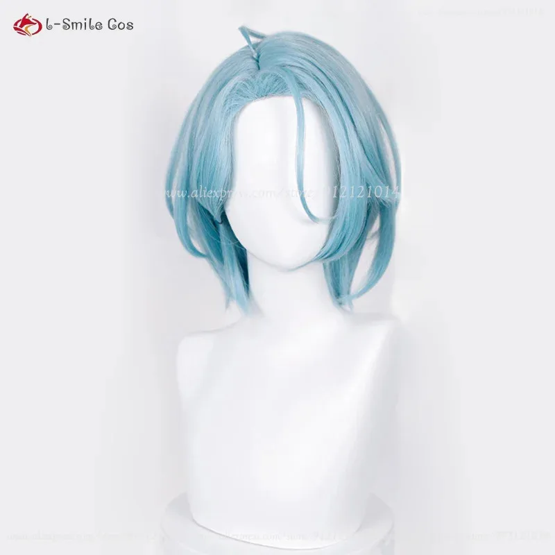 

2025 ES2 Crazy:B Cosplay Himeru Anime Wigs 35cm Blue Grey Hair Heat Resistant Synthetic +Wig Cap