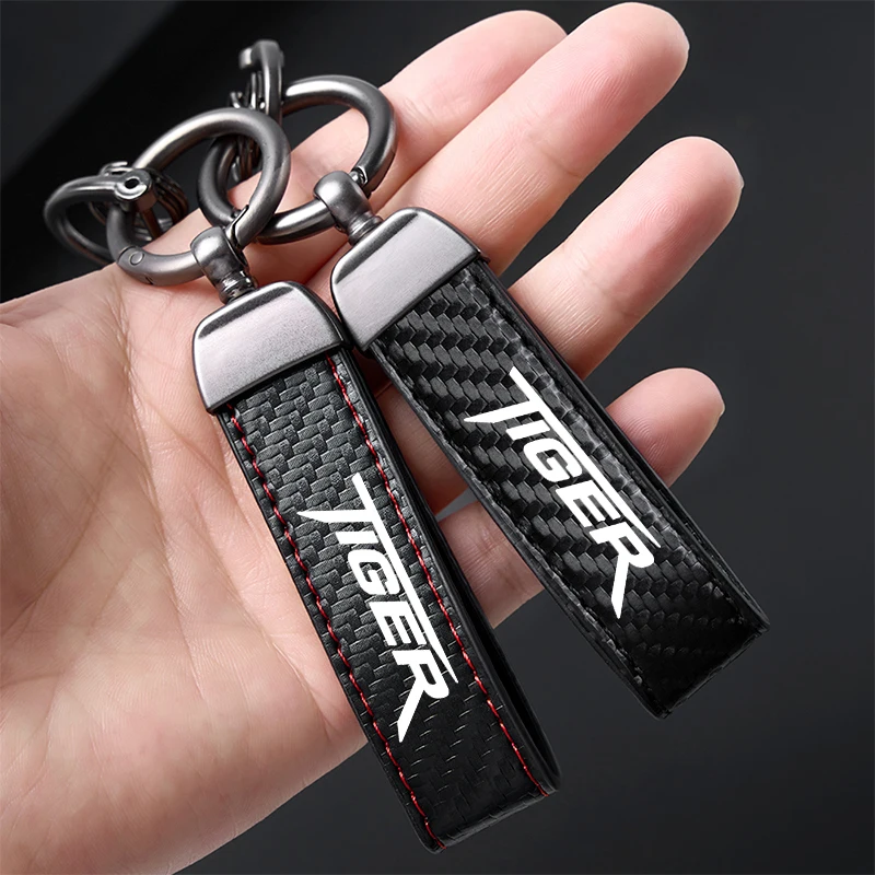 For Triumph TIGER 800 XR XRX XRT XCX XCA XC 2015-2023 Accessories High-Grade Carbon Fiber Motorcycle Keychain Holder Keyring