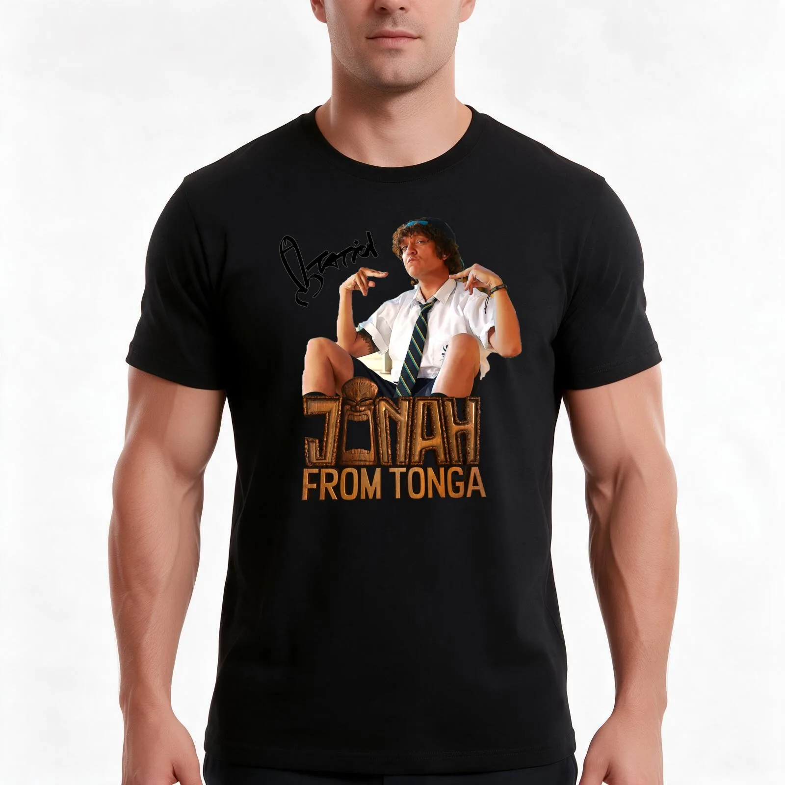 Jonah from Tonga T-Shirt, Summer Casual Cotton Tee, Oversized Streetwear Tops, Vintage Graphic Print, Loose Fit Short Sleeve