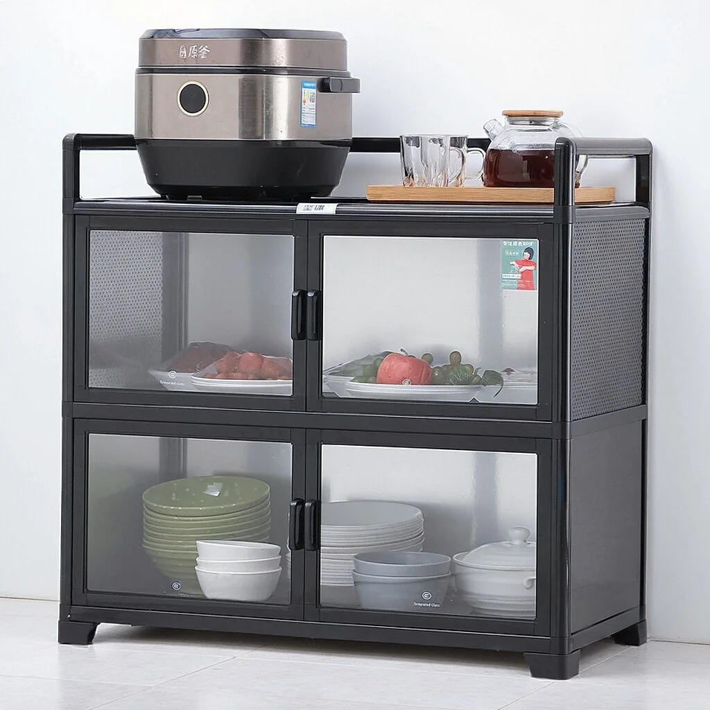 Aluminum alloy dining side cabinet, kitchen cabinet, locker, tea cabinet, multi-functional household modern simple storage