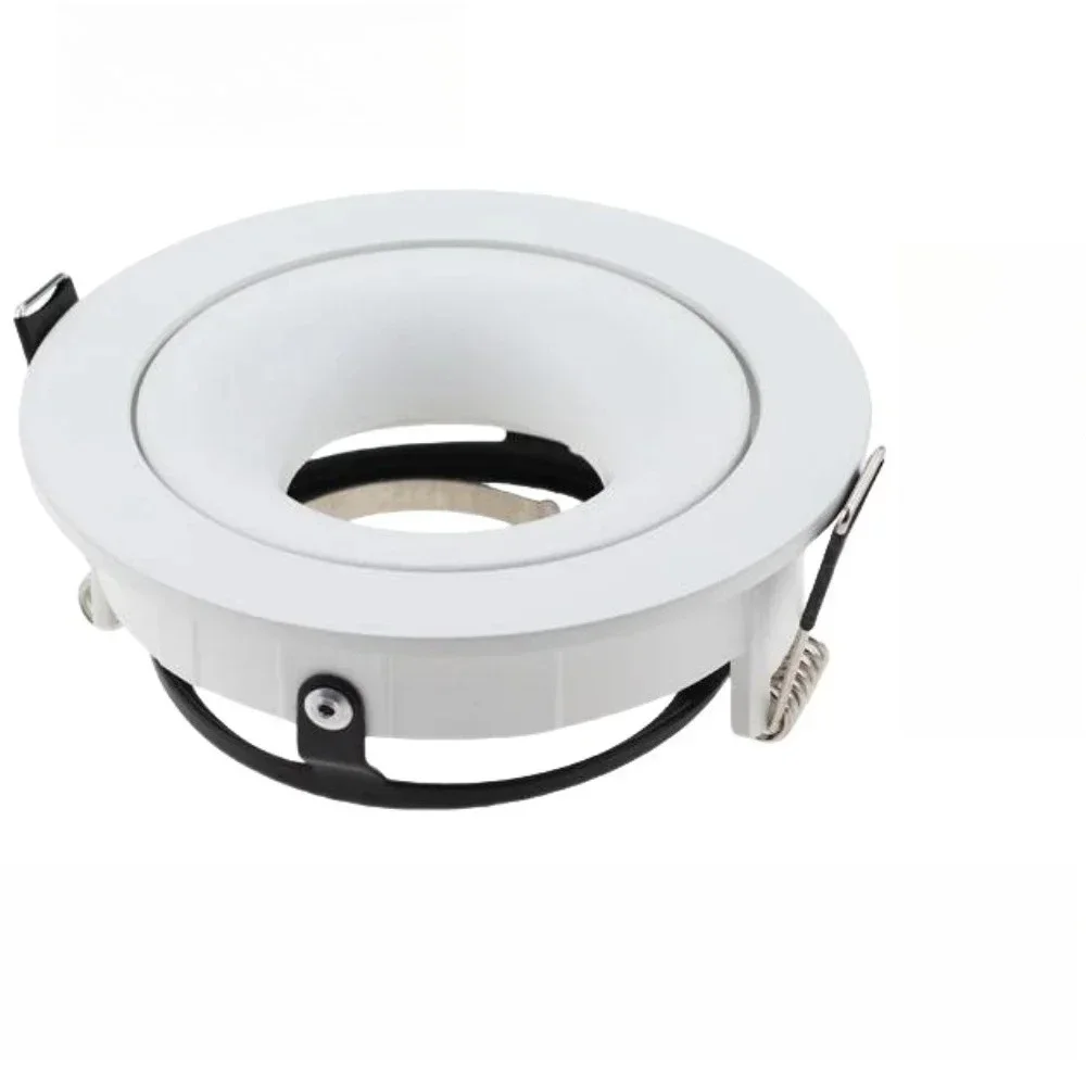 JOYINLED Round Adjustable Recessed Spotlight Frame GU10 MR16 Downlight Housing Ceiling Fixture White Black Trim for LED Bulbs