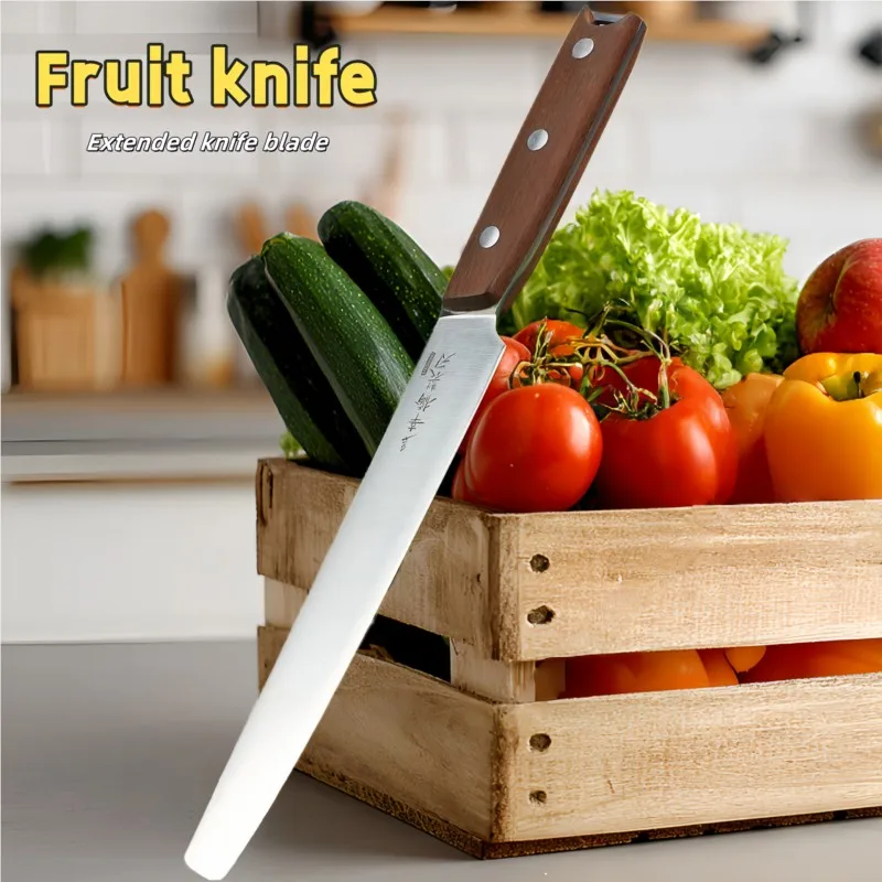 Ebony Fruit Knife With Extended And Thickened Blade High Hardness Edge Suitable For Kitchen Use Sharp Hand Guardfor Cutting