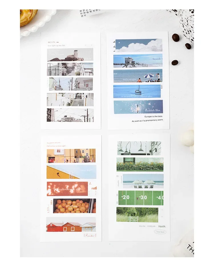 2pcs/pack Landscape Japanese Washi Paper Stickers Reunion Series 4 Types