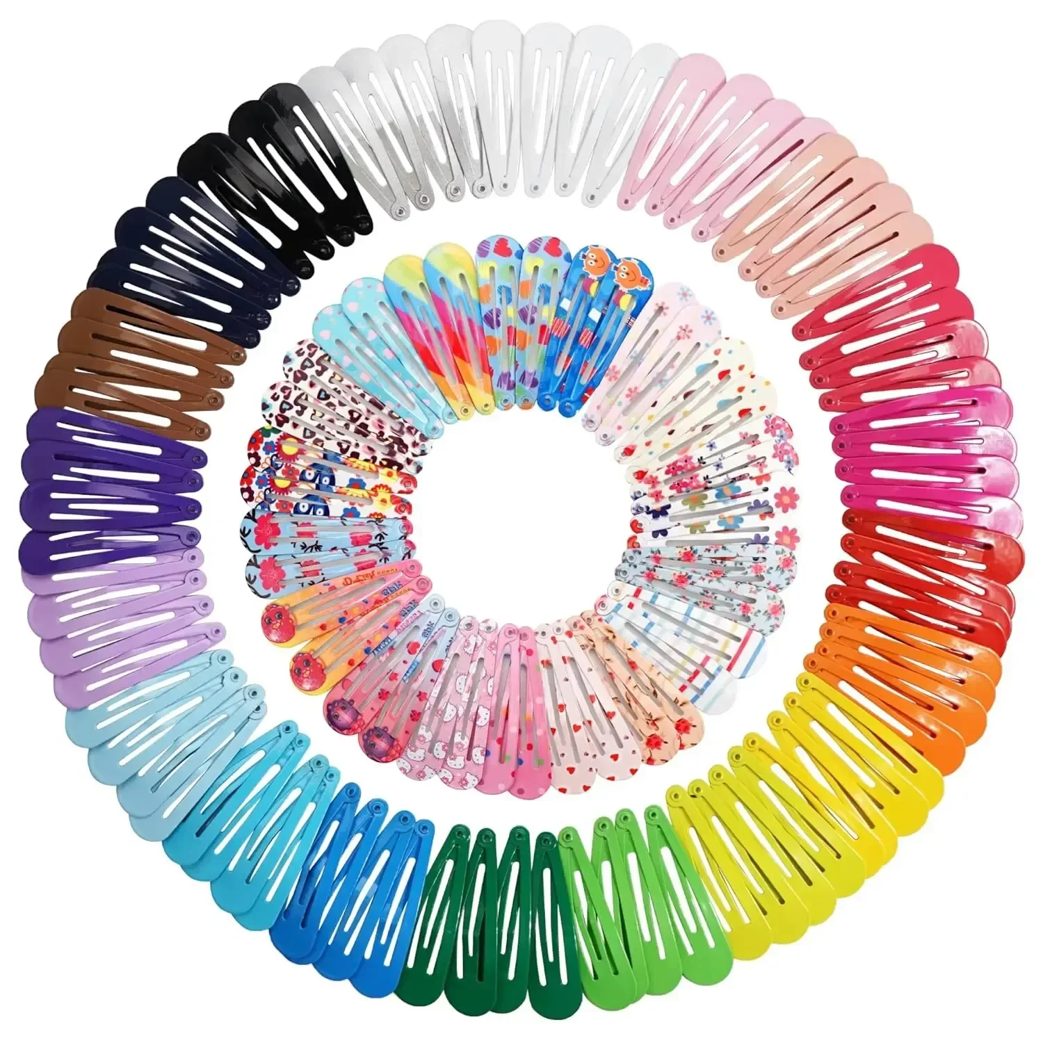 

50Pcs Snap Hair Clips Candy Color Glossy 2 Inches No Slip Metal Hair Pins Clips Barrettes Accessories for Baby Girls Toddlers
