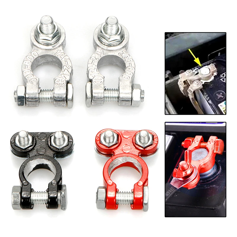 2pcs Universal Car Truck Thickened Aluminum Alloy Battery Clip Battery Connector Battery Pile Head Terminal Clamp Pile Head