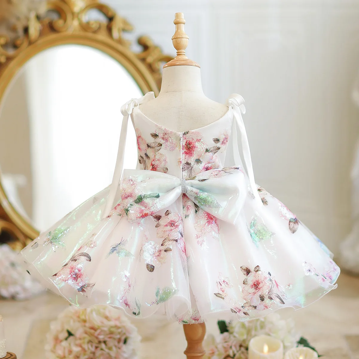 Girls A4607 Bridesmaid Dresses 2026 New Children's Princess Costume Host's Piano Performance Birthday Party Dresses