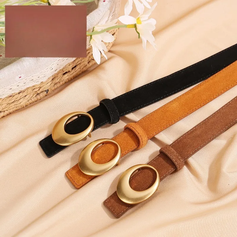 

Elliptical Letter C-buckle Women's Waist Belt Women's Jeans Korean Style Fashionable Versatile Decorative Leather Belt