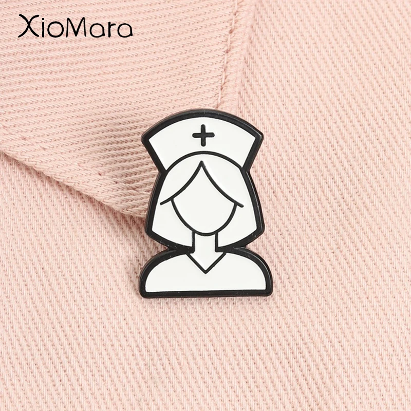 Medical Nurse Enamel Pin Medical Care Nurse Cap Medical Sign Brooch Lapel Backpack Badge Fashion Jewelry Gift for Friends