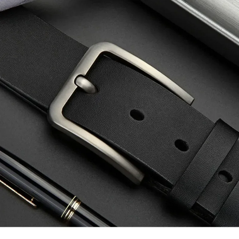New Business Leisure Men's Alloy Square Pin Buckle Belts Male Famous Brand Luxury Designer Pu Leather Jeans Belts for Men