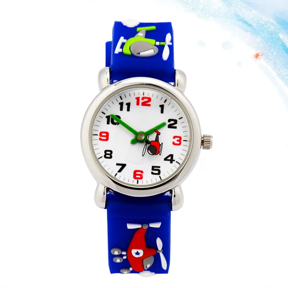 

Children Watch Blue 3D Cartoon Design Kids Waterproof Wristwatch Adjustable Strap Fighter Pattern Timepiece For Children Cool