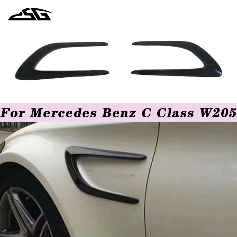 

For Mercedes Benz C Class W205 C200 C260L U Style Carbon Fiber Side Fenders Vents Trim Spoiler Canards Splitter Body Kit