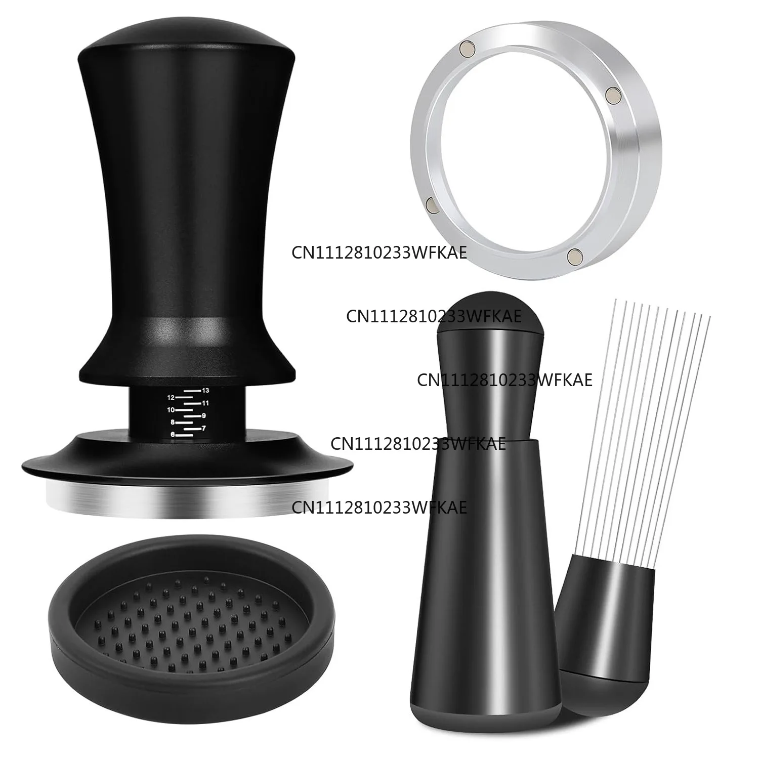 Coffee powder press Stainless steel solid, with scale constant adjustment Coffee powder press Hammer cloth powder appliance set