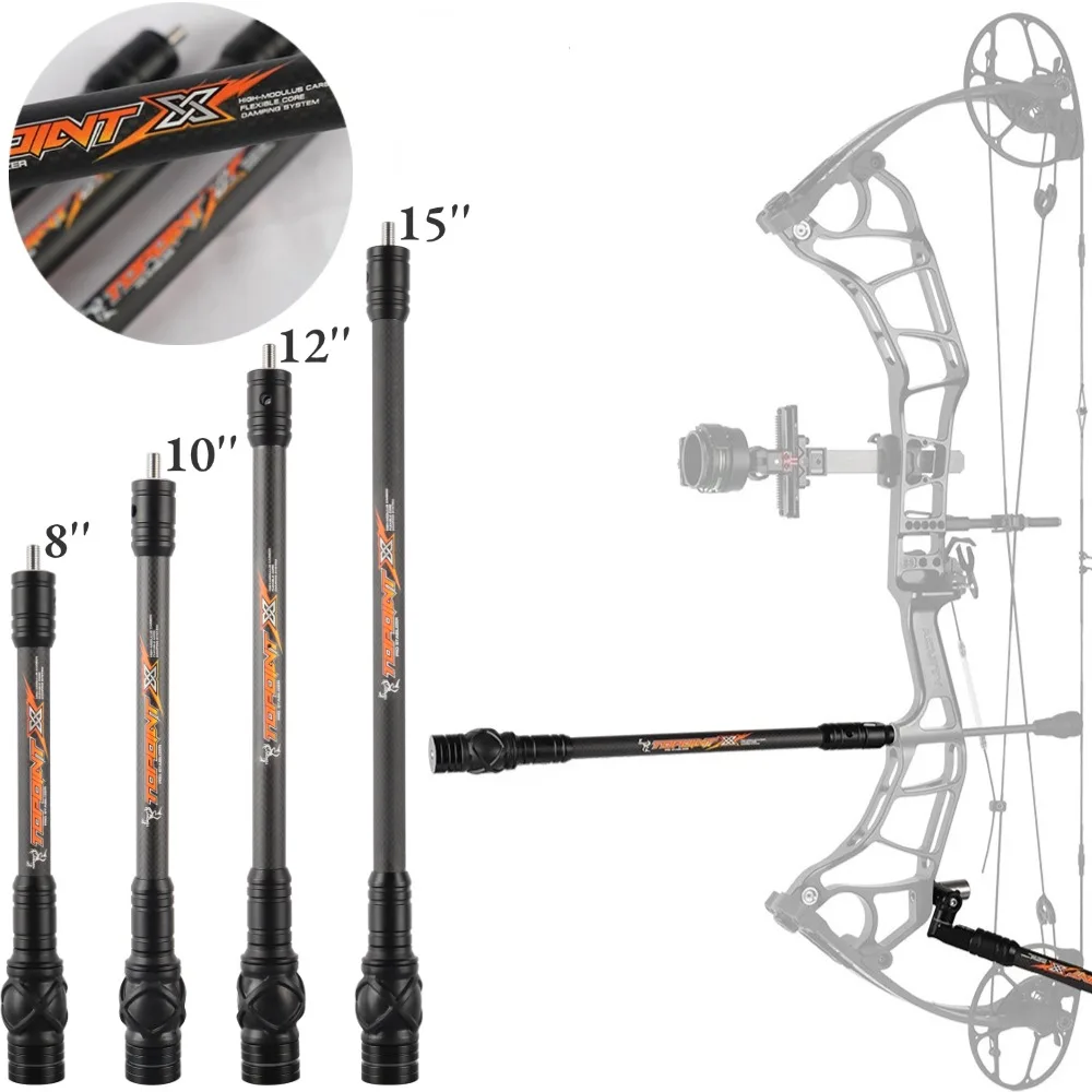 

Складной лук для стрельбы из лука, 3K карбоновый демпфер, 8/10/12/15 дюймов, стабилизатор лука, амортизатор, уменьшение вибрации, изогнутый лук, стрельба из лука
