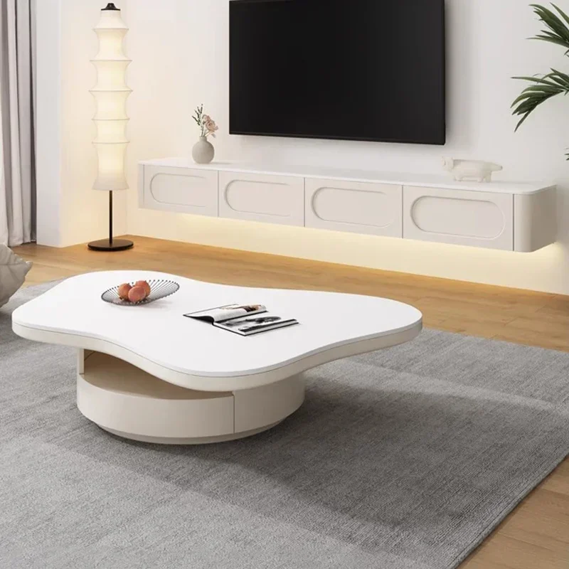 طاولة قهوة عصرية مدمجة، عرض بسيط فاخر، طاولات قهوة أنيقة وحديثة، أوروبية، أثاث عصري فريد من نوعه #4