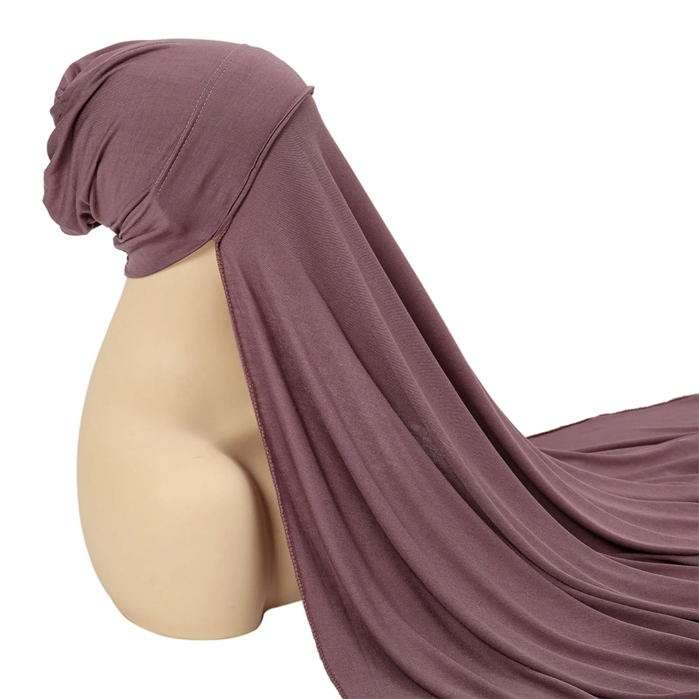 Hijab istantaneo in Chiffon da donna musulmana con cappuccio sciarpa con testa a scialle con cofano sotto la sciarpa copricapo Turbante fascia per capelli islamica Femme