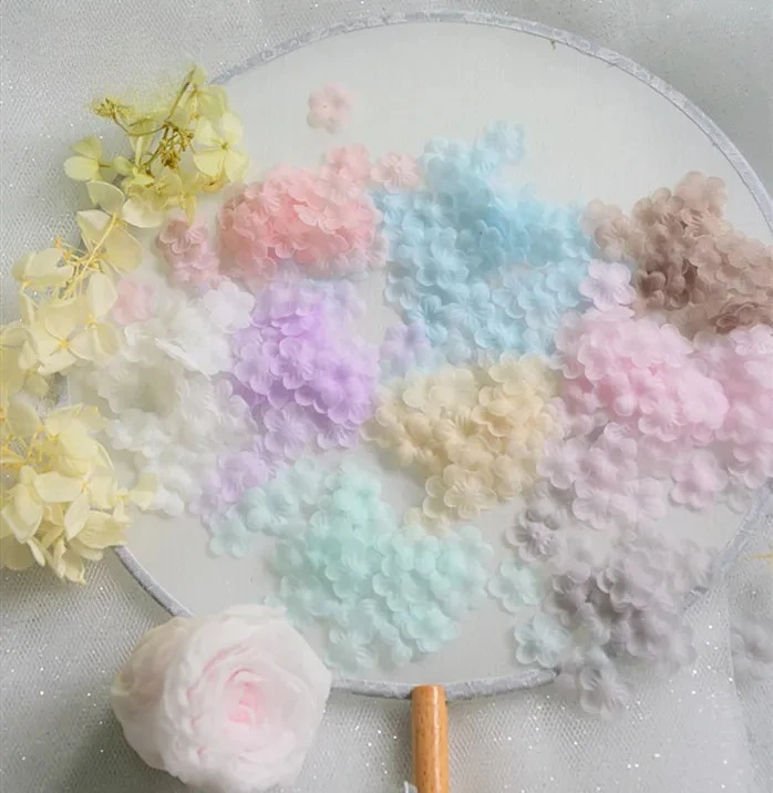 

1.5cm, 200PCs New Multicolor Organza Flower for DIY, Handmade Wedding Dress, Veil Mini Flowers, Baby Clothes Making Materials