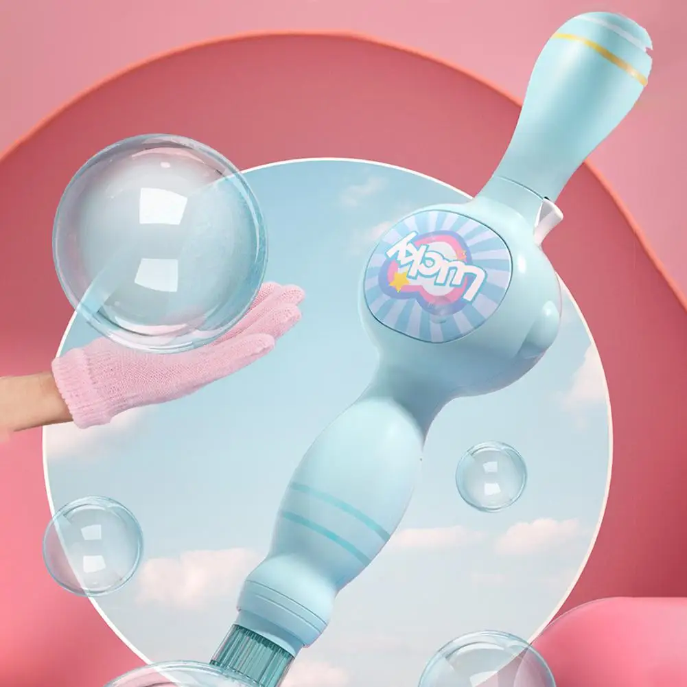 ماكينة نفخ فقاعات الدخان السحري، منفاخ فقاعات ملون مرن مع تأثير دخان سحري، منفاخ فقاعات محمول للحفلات الممتعة في الهواء الطلق #5