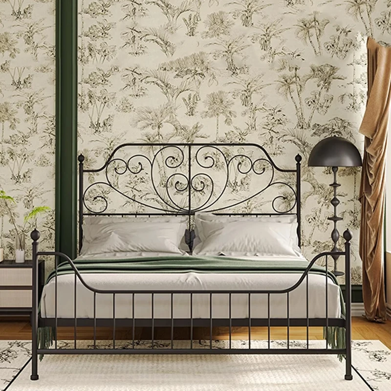 

Beauty European Bed Metal Girls Design Double Queen Luxury Bed Sleeping Platform Princess Letto Matrimoniale Trendy Furniture