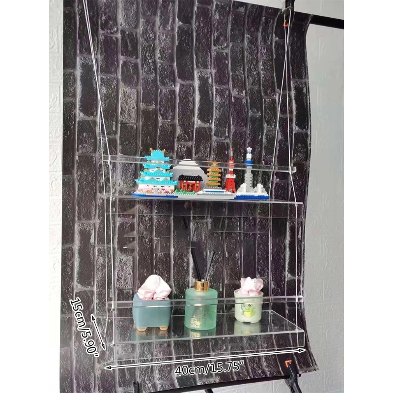 Acrylic Window Plant Shelves Clear Hanging Floating Wall Shelf Flower Pot Rack