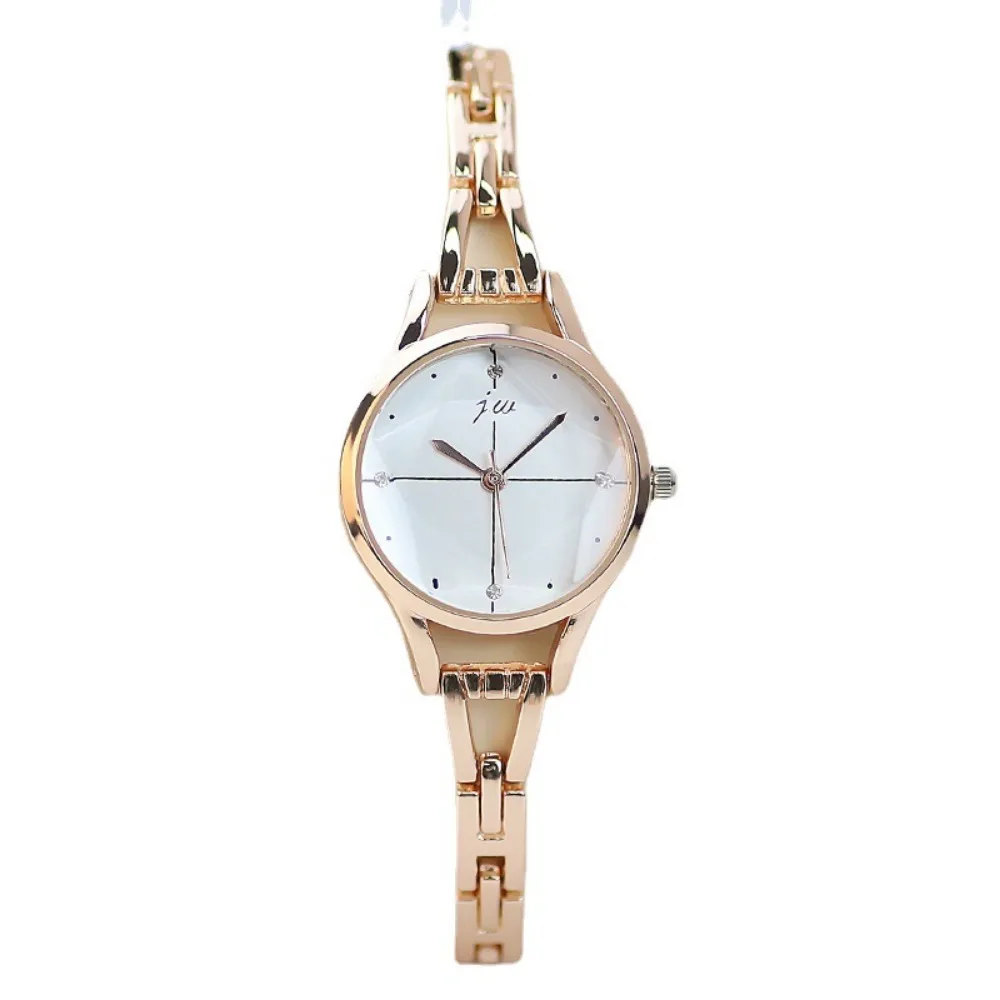 Reloj Retro con diamantes de imitación Para Mujer, Relojes de pulsera elegantes de oro rosa, reloj de pulsera de cuarzo de lujo Para Mujer