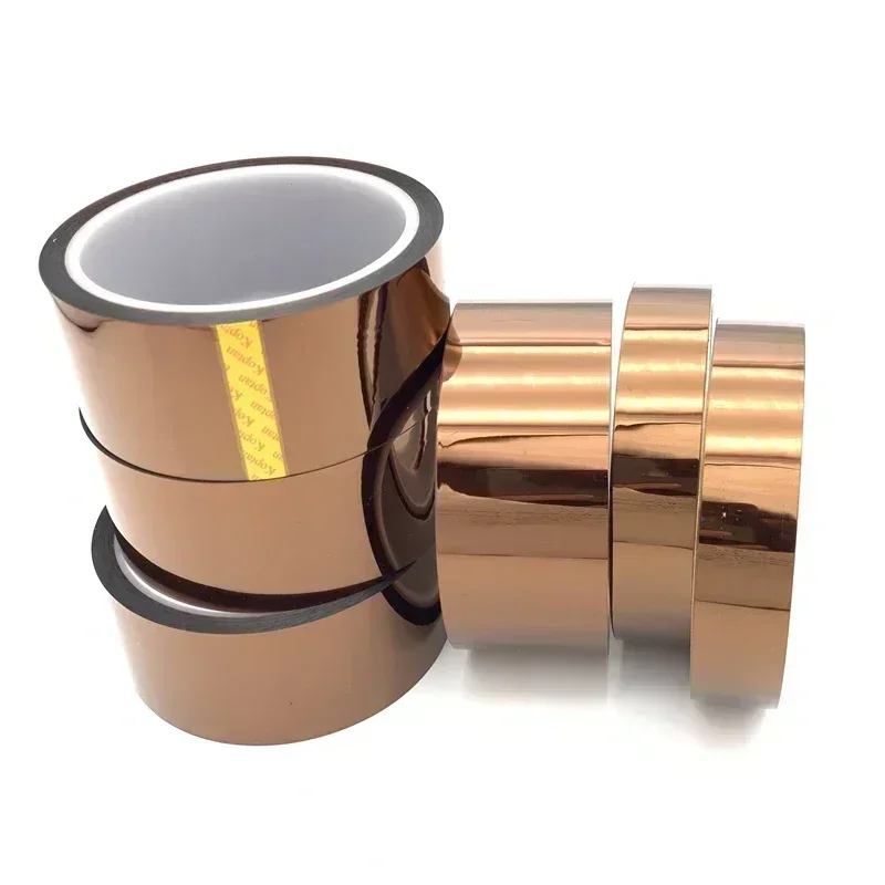 33M/Roll Insulated high-temperature tape 3-50mm width polyimide tape 3D printer anti welding heat transfer high-temperature tape