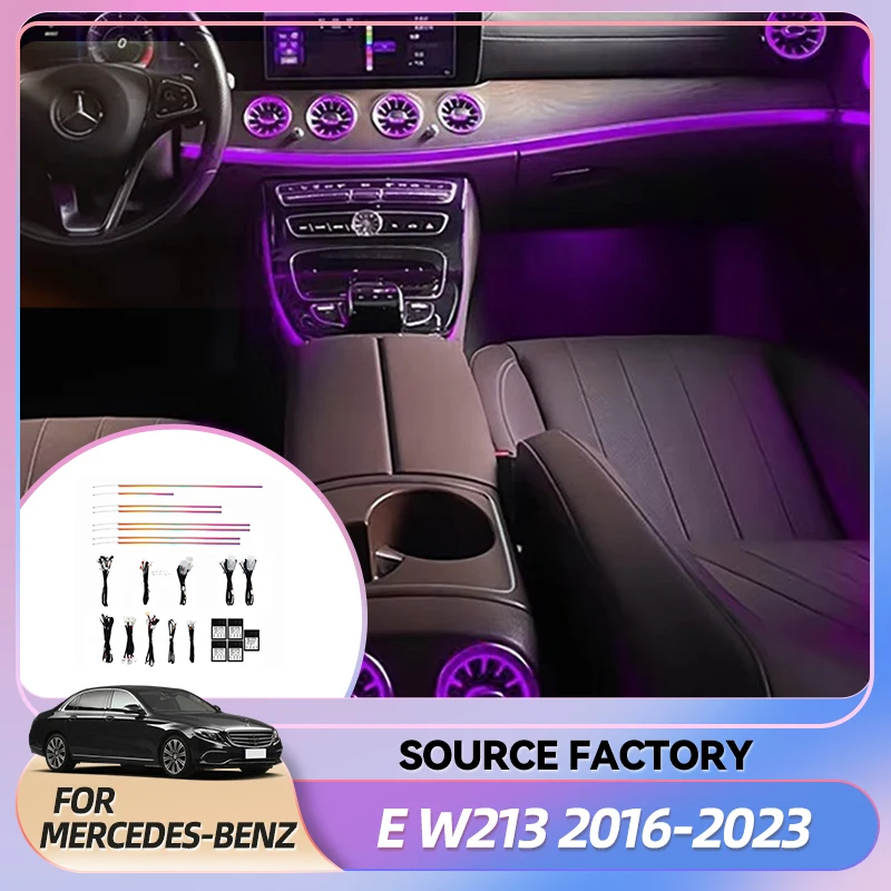 

Наклейки на интерьер W213 Active Symphony Ambient Light для Benz E-Class W213 2016-2023 гг. с 5-компонентным модулем, не нужно работает провода Thro