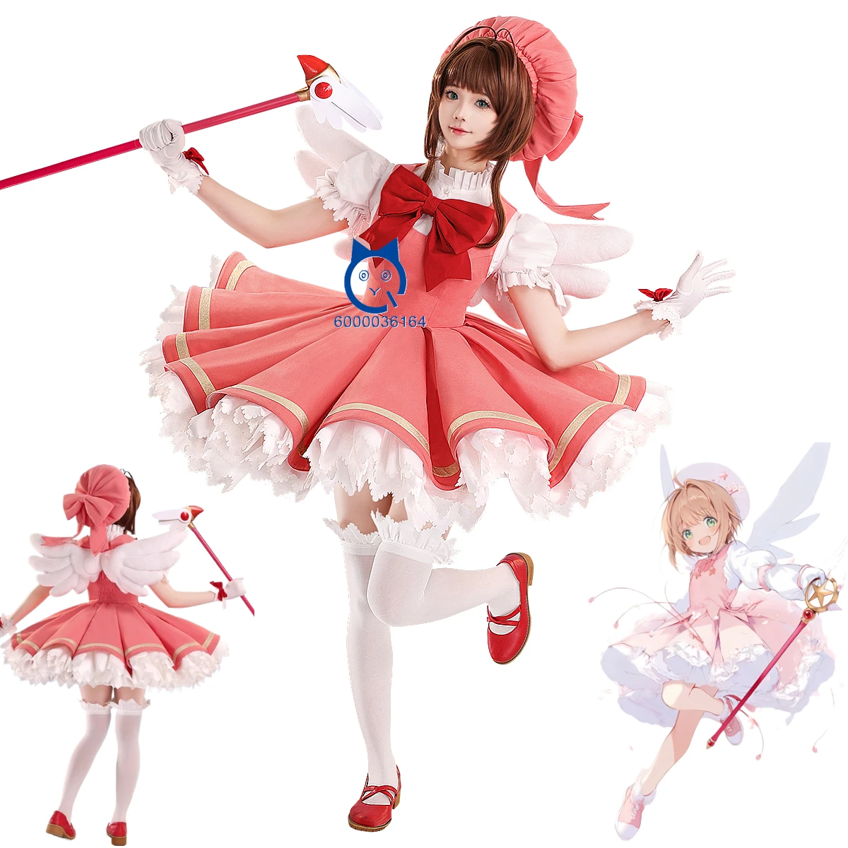 

Аниме Cardcaptor Sakura Card Captor Косплей Костюм Парик Розовый Высокое Качество Платье Лолиты для Женщин Горячий Ролевой Костюм Comic Con