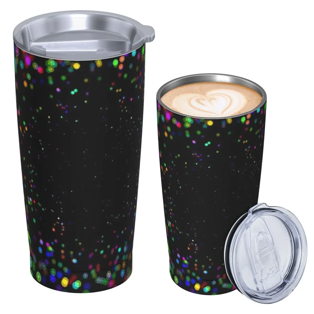 Neon Glow UV Blacklight Activated Glow-in-the-Dark Stainless Steel Tumbler Vacuum Mug Thermal Cold Bottle Straw With Lid 20oz
