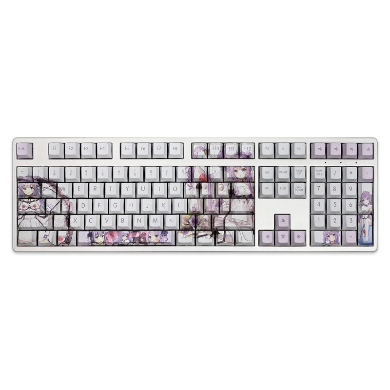 108 Keys/Set PBT Azur Lane HMS Unicorn PBT Anime Gaming Girl Cute Custom Keycap for Cherry Profile MX Switch Mechanical Keyboard