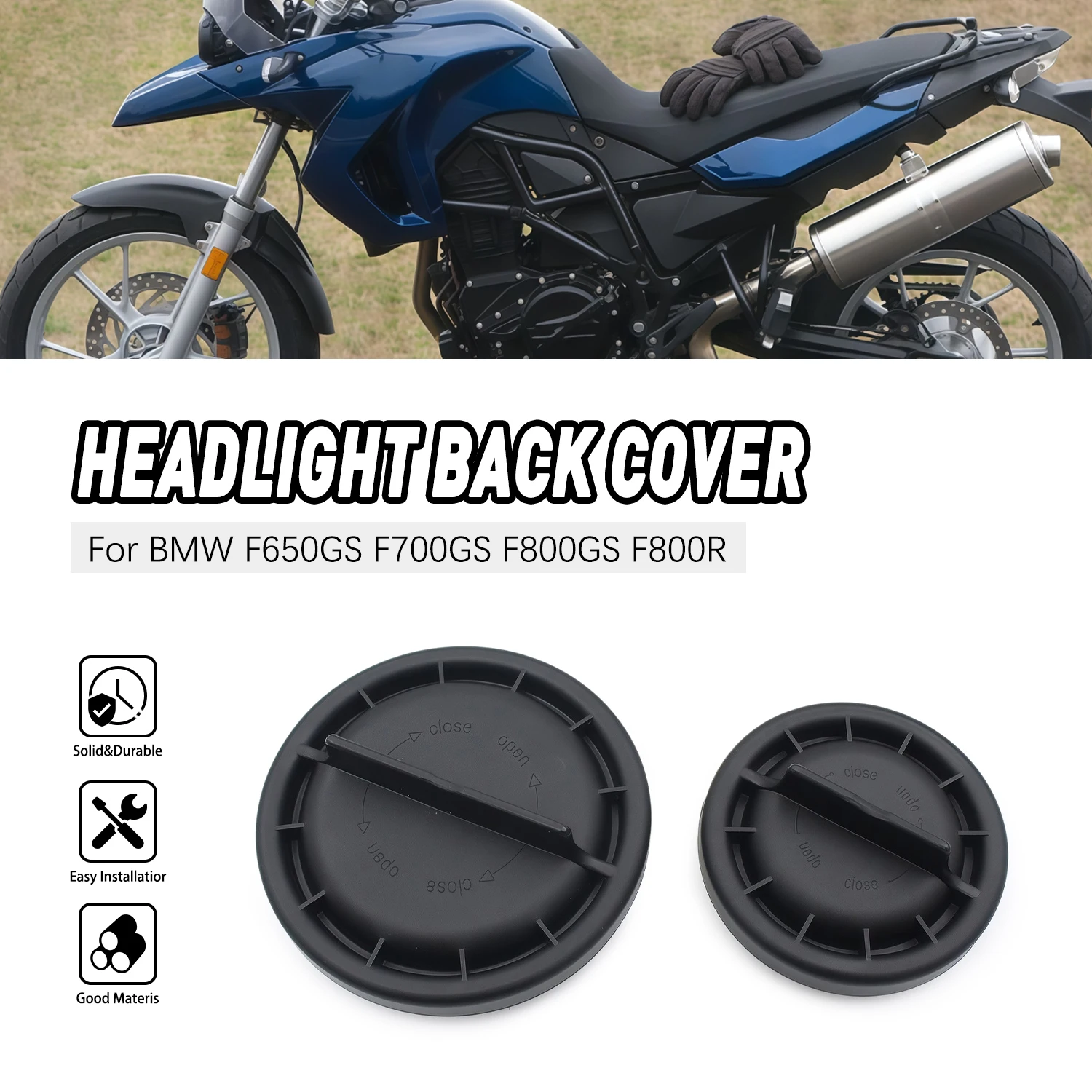 

Motorcycle Headlights Back Cover For BMW K72 F650GS K70 F700GS F800GS F800R ADV 2005-2014 63127698599 Waterproof Black Cover