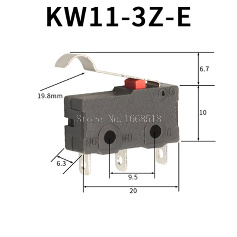 10 pcs Mikrosc halter 2/3pin no/nc Mini-End schalter 5a 250vac KW11-3Z Rollen bogen hebel Snap Action Push-Mikrosc halter