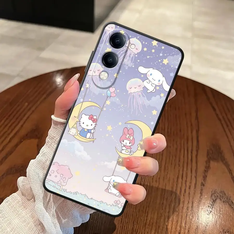 Мягкий чехол для телефона Vivo V25 V30 V27 V29 Y75 Y81 Y71 Y91 Y51S Y78 Y52S Y93 Y50 Y95 Y53S V21E V23 Starry Sky Sanrio