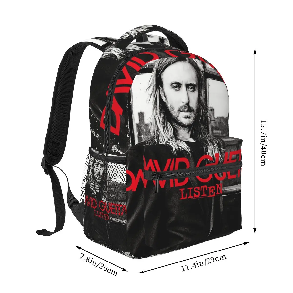 David Guetta Listen Backpack Student Boys Girls BookBag Kids School Bag Computer Shoulder Bags for Men Women