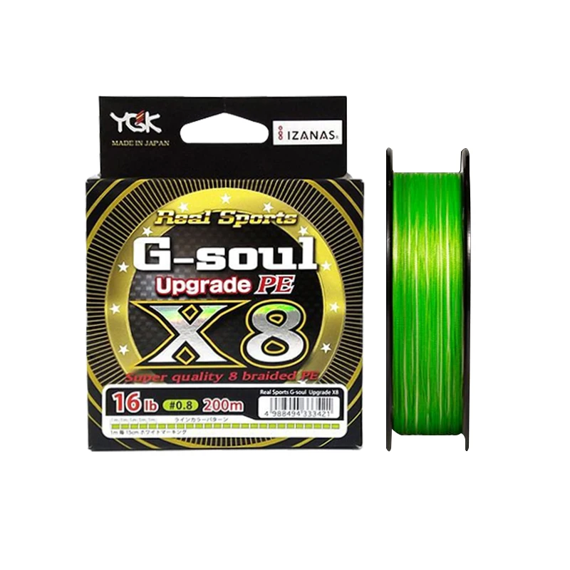 Japan X8 Fishing PE Line Braided ygk Fishing Wire g soul Super Strong 8 Strands Multifilament PE line 150M 200M Japan 14LB 16LB