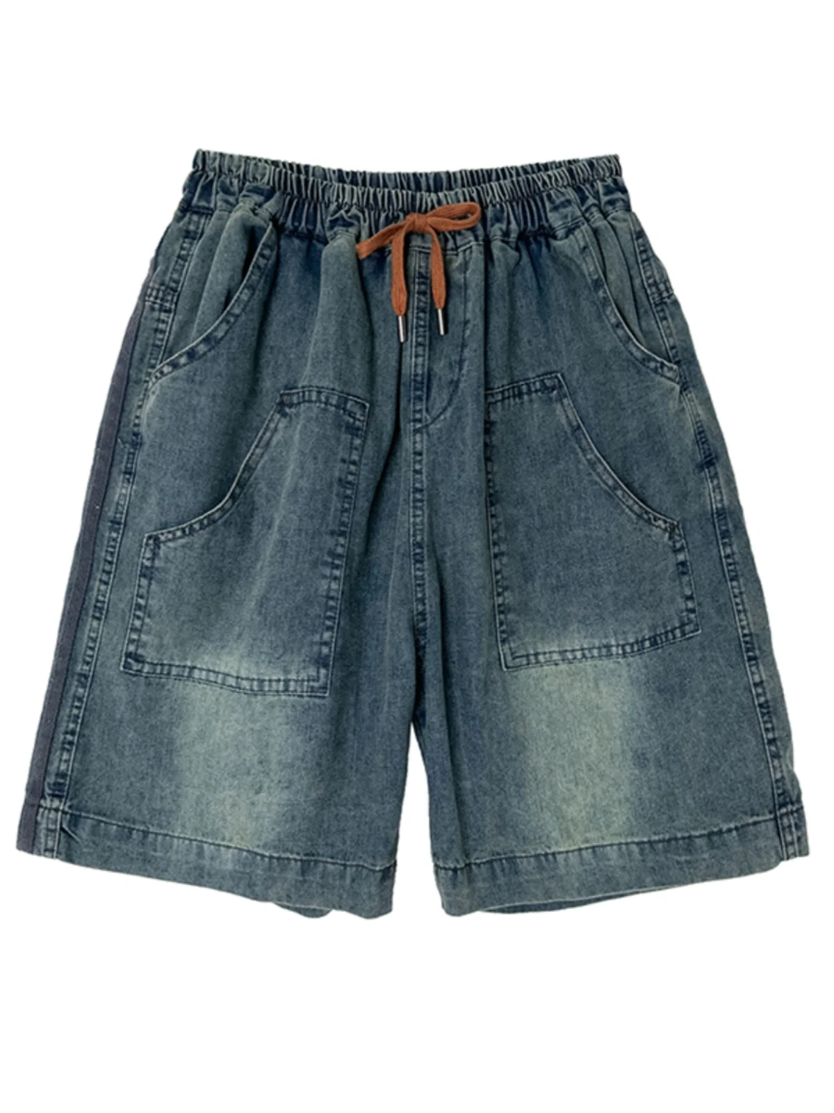 

Summer Thin Denim orts Women's Casual Vintage Waed Five-Quarter Length Versatile High Waist Wide Leg Jeans High Waist