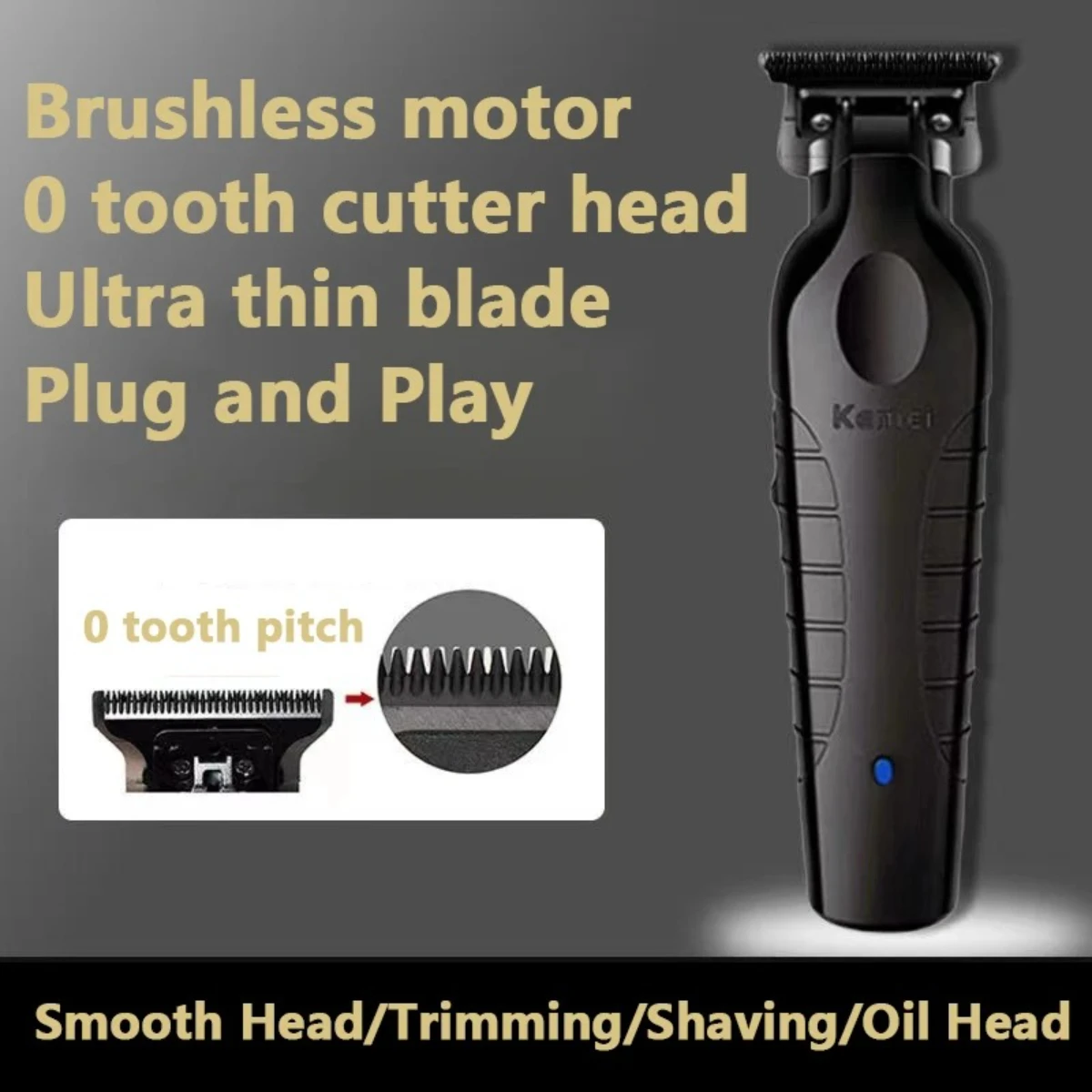 Kemei Hair Clipper Professional Trimmer Electric Hair Cutting Machine Cordless Hair Clipper Rechargeable Clipper for Men KM-2299