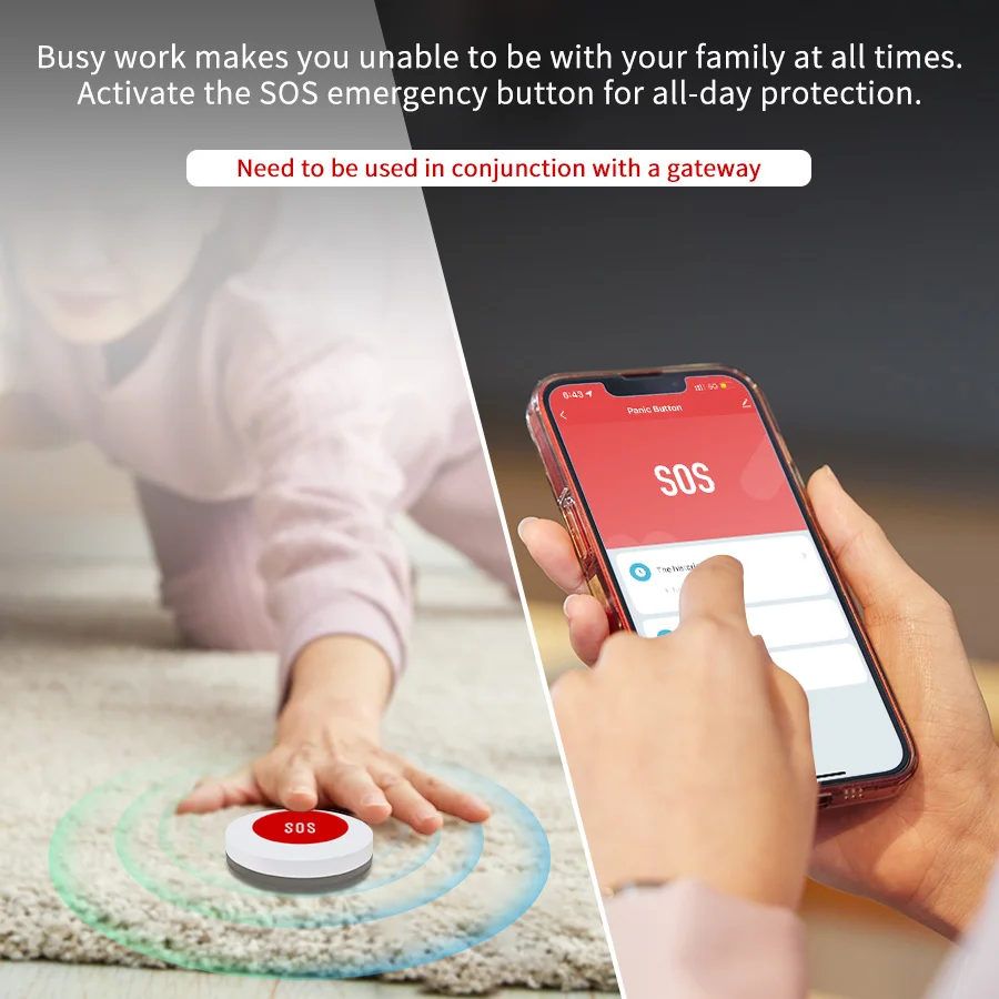 Кнопка Tuya Zigbee SOS, умный переключатель, аварийная сигнализация, управление через приложение Alexa Google Home, портативная сигнализация для вызова медсестры, пожилых пациентов